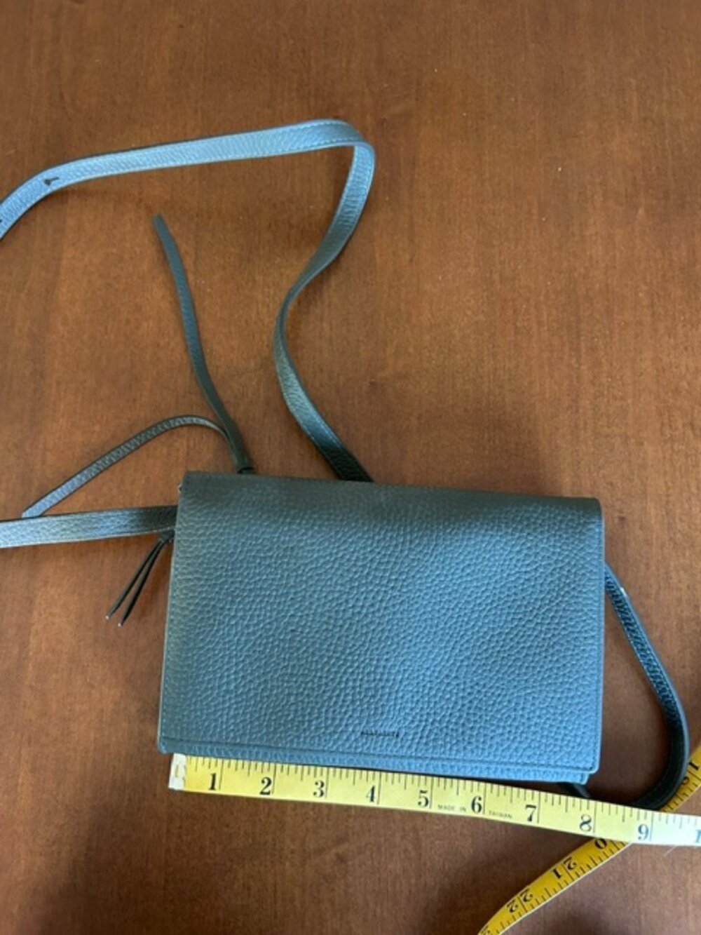 AllSaints Fetch Leather Crossbody Wallet - Dark Gray